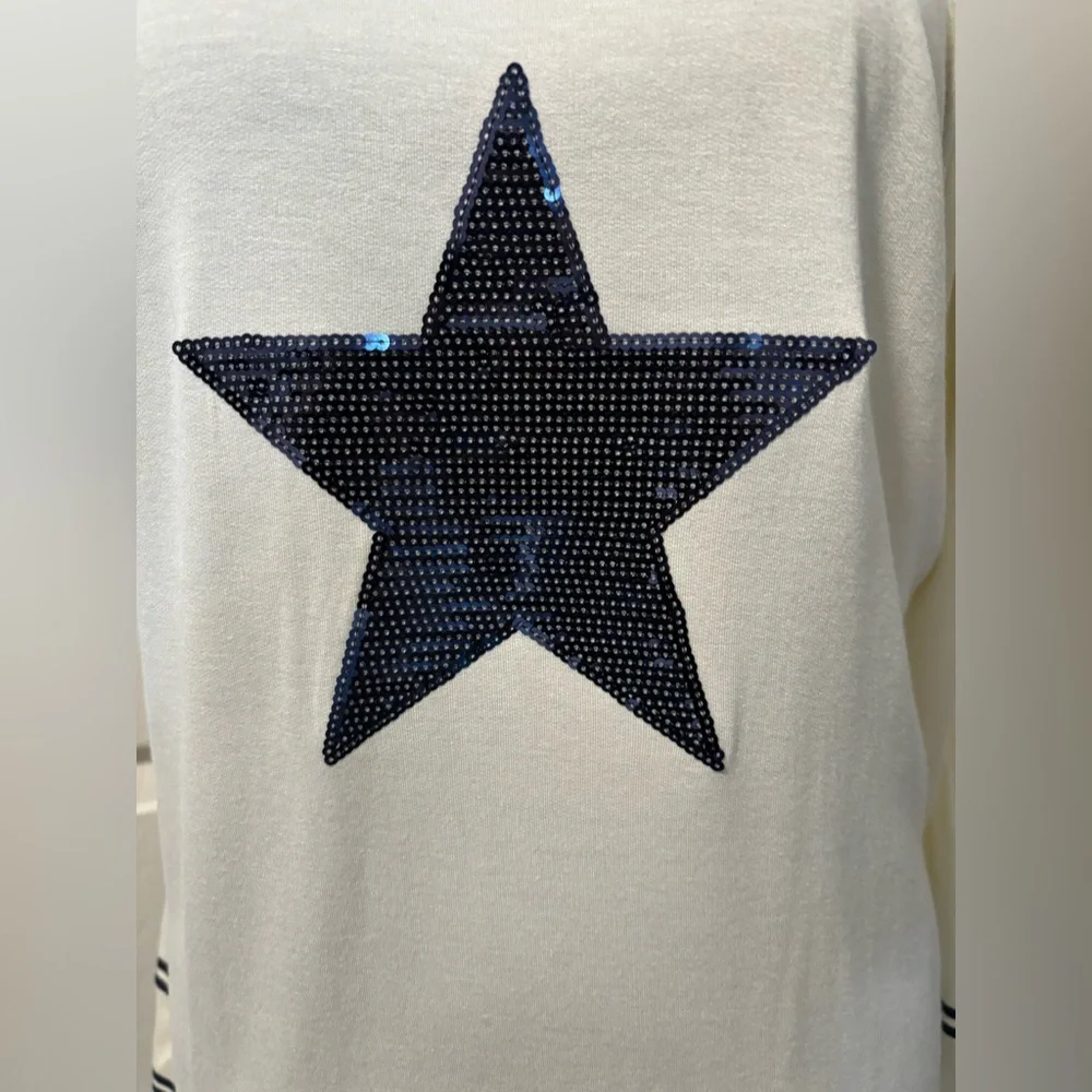NWOT Venus Cold Shoulder Sequin Star Shirt/Sweater_5